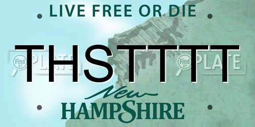 THSTTTT New Hampshire License Plate