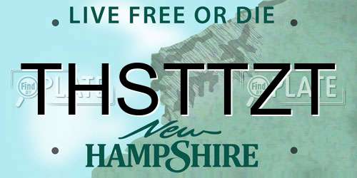 THSTTZT New Hampshire License Plate