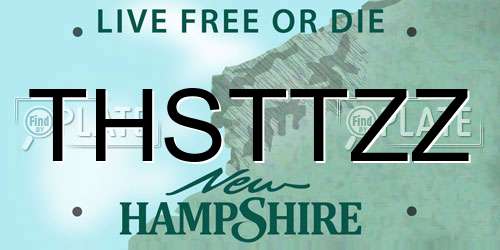 THSTTZZ New Hampshire License Plate