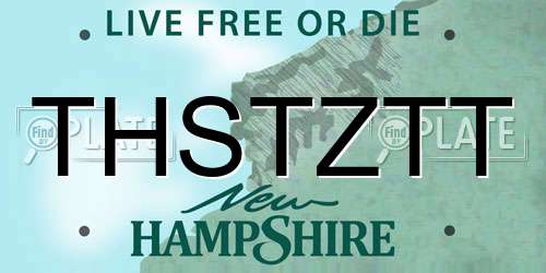THSTZTT New Hampshire License Plate