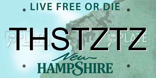 THSTZTZ New Hampshire License Plate