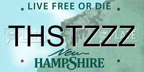 THSTZZZ New Hampshire License Plate