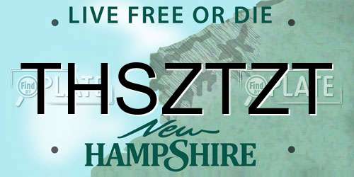 THSZTZT New Hampshire License Plate