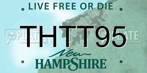 THTT95 New Hampshire License Plate