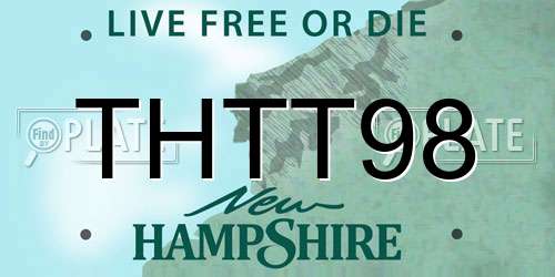 THTT98 New Hampshire License Plate