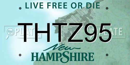 THTZ95 New Hampshire License Plate