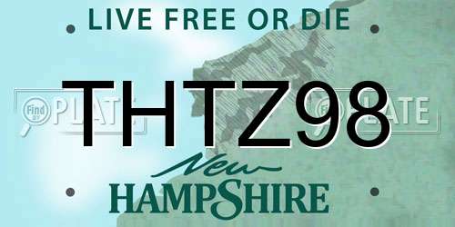 THTZ98 New Hampshire License Plate