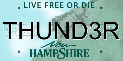 THUND3R New Hampshire License Plate