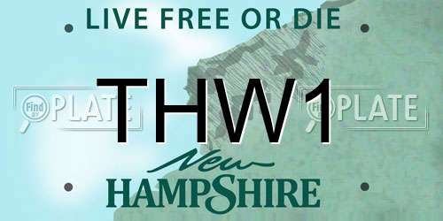 THW1 New Hampshire License Plate