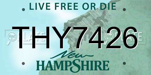 THY7426 New Hampshire License Plate