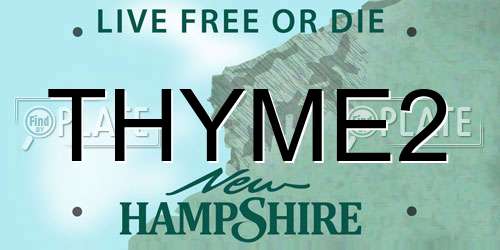 THYME2 New Hampshire License Plate