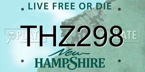 THZ298 New Hampshire License Plate