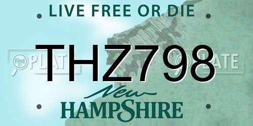 THZ798 New Hampshire License Plate