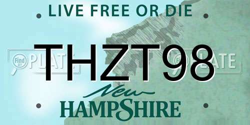 THZT98 New Hampshire License Plate