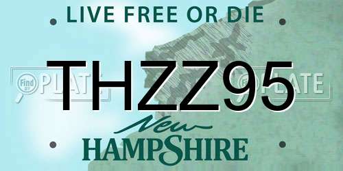 THZZ95 New Hampshire License Plate