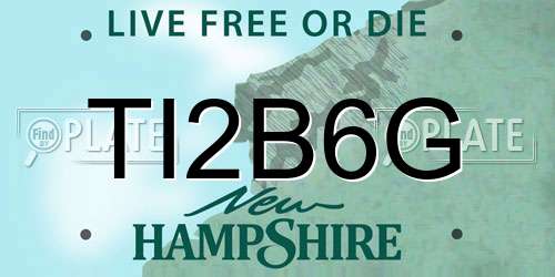 TI2B6G New Hampshire License Plate
