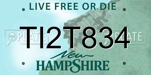 TI2T834 New Hampshire License Plate