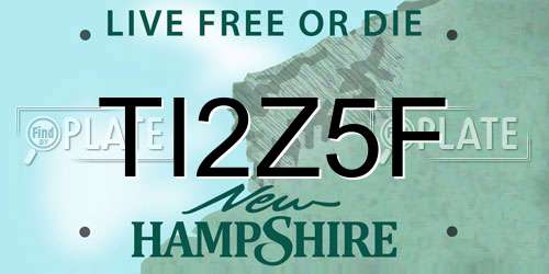 TI2Z5F New Hampshire License Plate