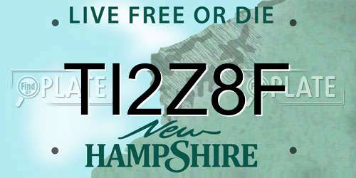 TI2Z8F New Hampshire License Plate