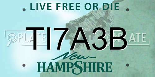 TI7A3B New Hampshire License Plate