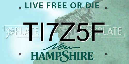 TI7Z5F New Hampshire License Plate