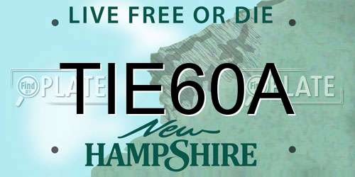 TIE60A New Hampshire License Plate