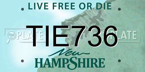 TIE736 New Hampshire License Plate
