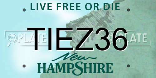 TIEZ36 New Hampshire License Plate