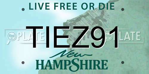 TIEZ91 New Hampshire License Plate