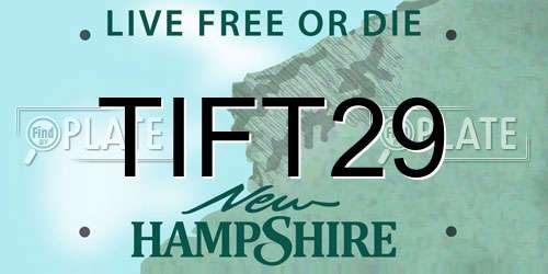 TIFT29 New Hampshire License Plate