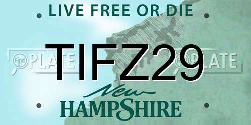 TIFZ29 New Hampshire License Plate