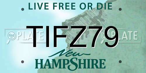 TIFZ79 New Hampshire License Plate