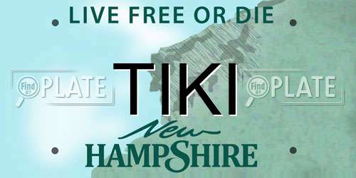 TIKI New Hampshire License Plate