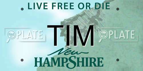 TIM New Hampshire License Plate