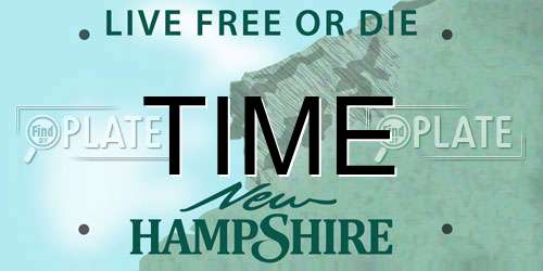 TIME New Hampshire License Plate