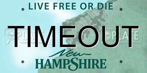 TIMEOUT New Hampshire License Plate