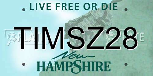 TIMSZ28 New Hampshire License Plate