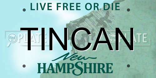 TINCAN New Hampshire License Plate