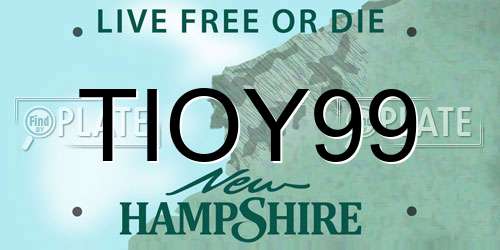 TIOY99 New Hampshire License Plate