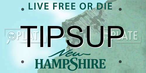 TIPSUP New Hampshire License Plate