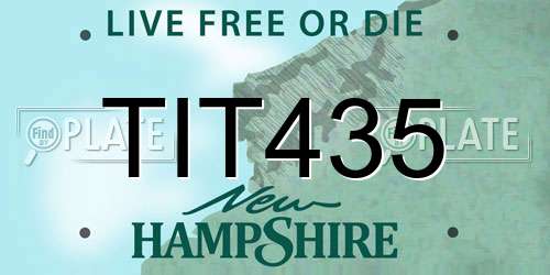 TIT435 New Hampshire License Plate