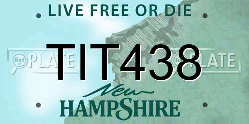 TIT438 New Hampshire License Plate
