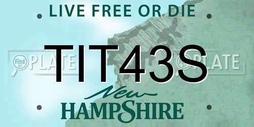TIT43S New Hampshire License Plate
