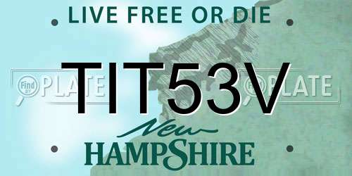 TIT53V New Hampshire License Plate