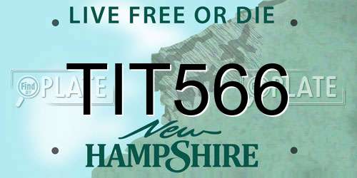 TIT566 New Hampshire License Plate