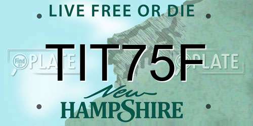 TIT75F New Hampshire License Plate