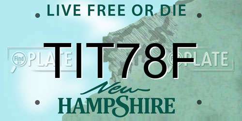 TIT78F New Hampshire License Plate