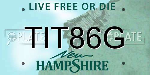 TIT86G New Hampshire License Plate