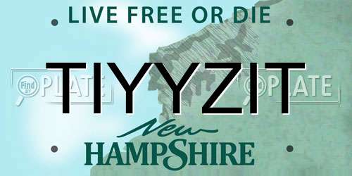 TIYYZIT New Hampshire License Plate