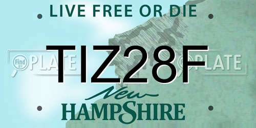 TIZ28F New Hampshire License Plate